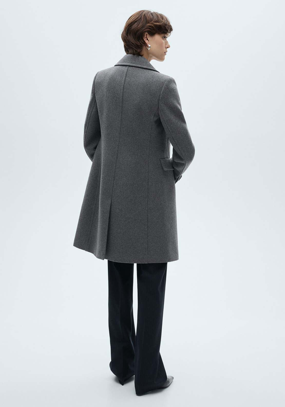 Mango Double-breasted wool coat - Gray 3 Shaws Department Stores