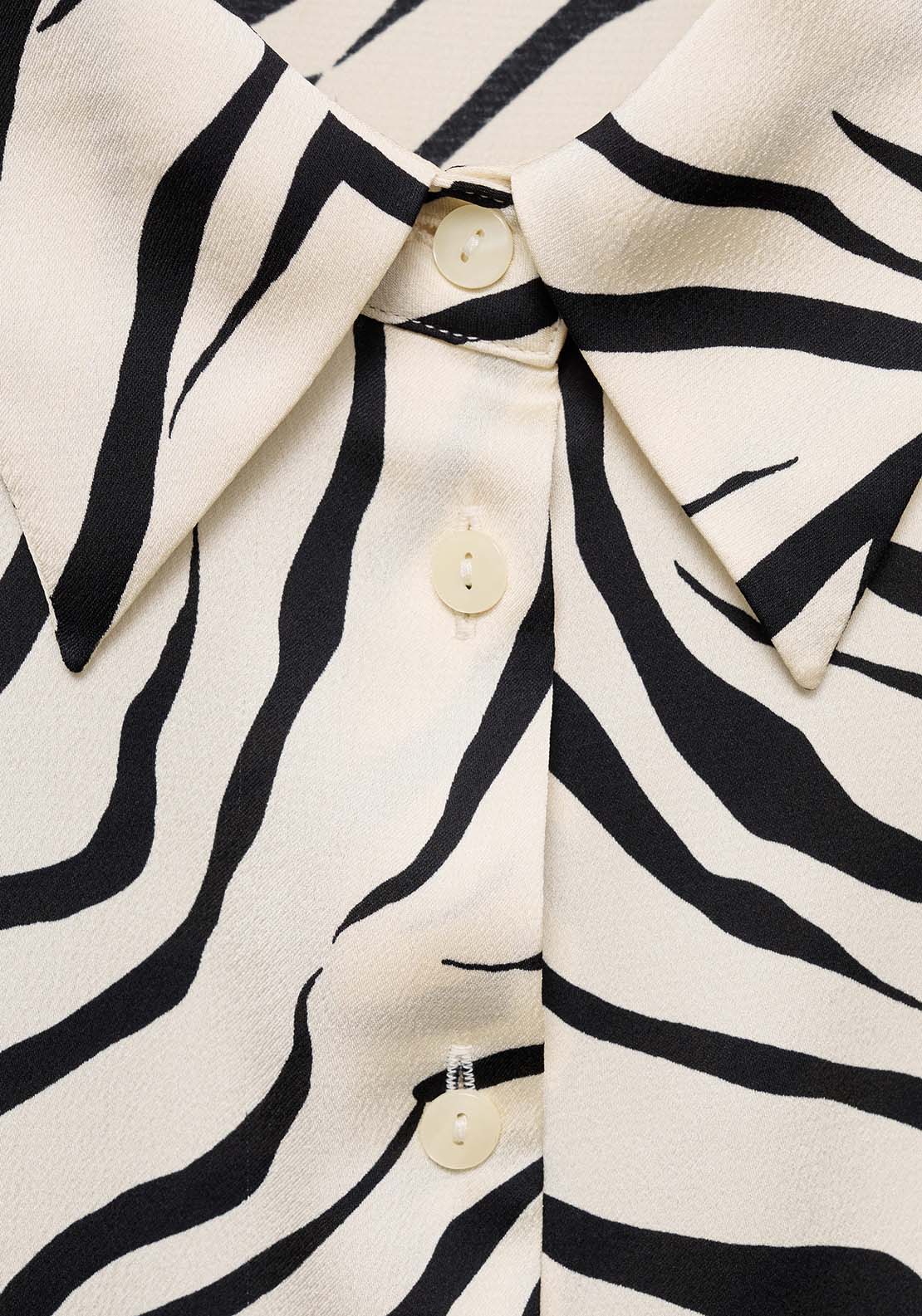 Mango Satin print shirt - Light Beige 11 Shaws Department Stores