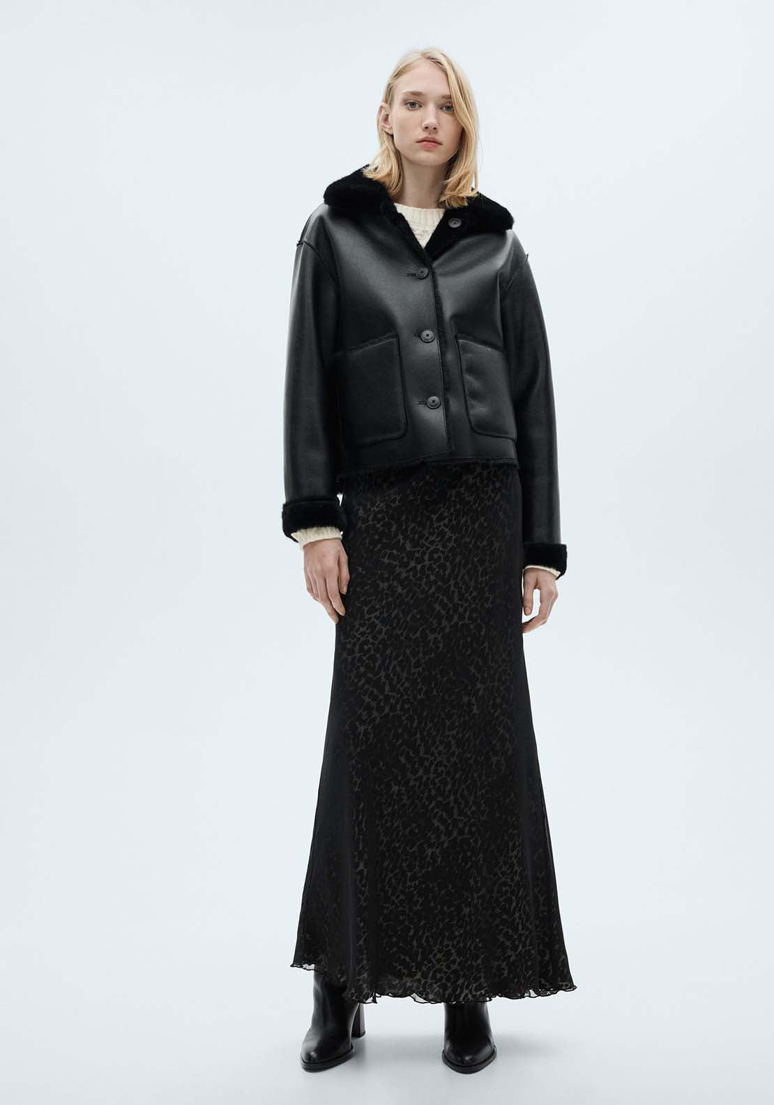 Mango Reversible quilted jacket - Black 3 Shaws Department Stores