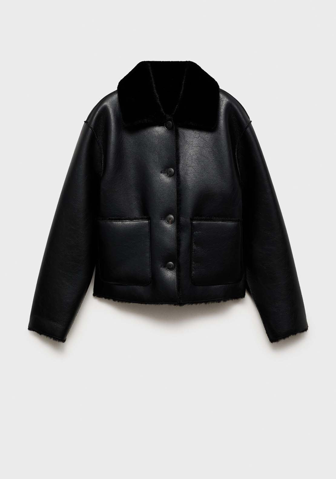 Mango Reversible quilted jacket - Black 10 Shaws Department Stores