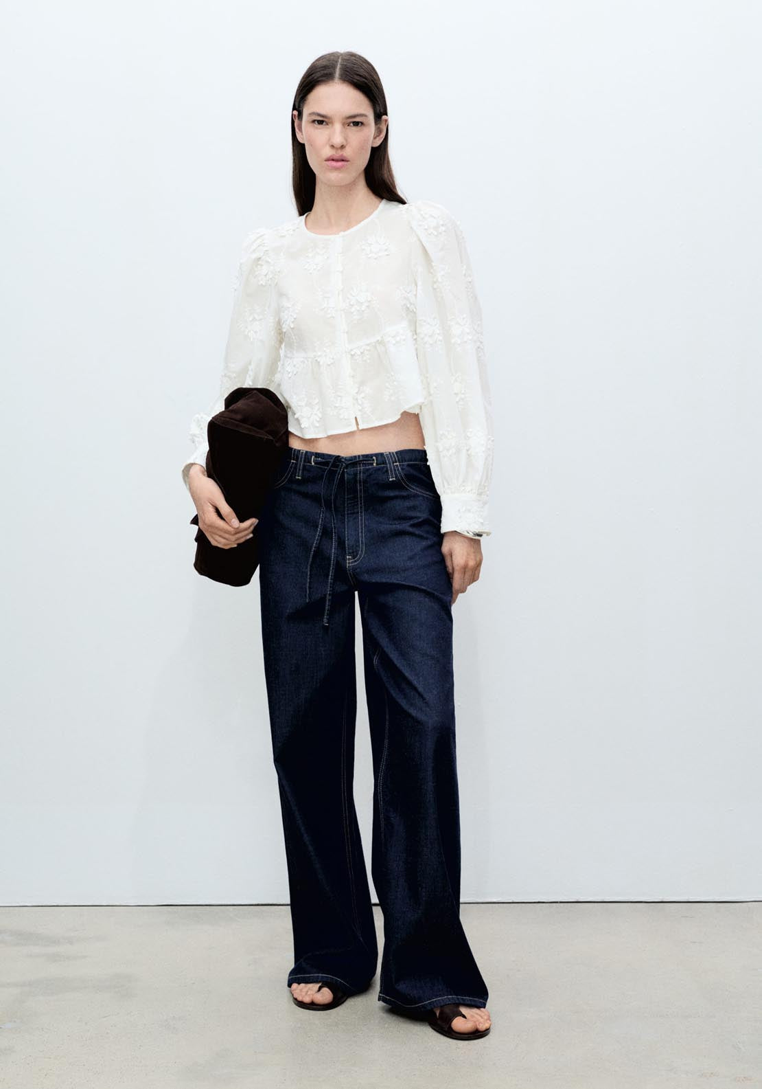 Mango Embroidered Flower Blouse - Beige 4 Shaws Department Stores