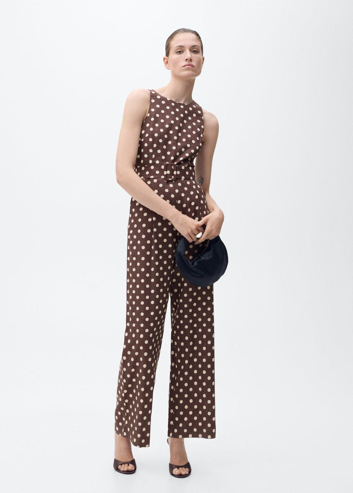 Mango Jumpsuit Romeo - Dark Brown 2 Shaws Department Stores