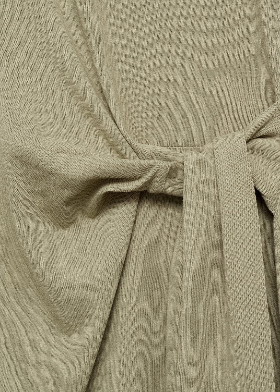 Mango Knotted cotton midi dress - Beige/khaki 4 Shaws Department Stores