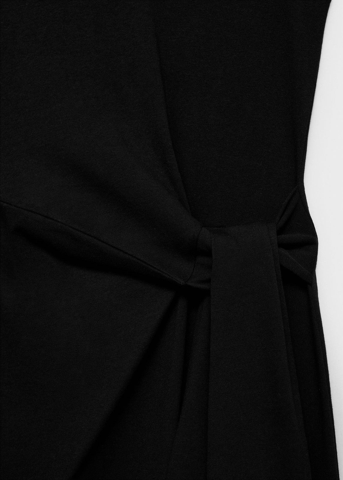 Mango Knotted cotton midi dress - Black 6 Shaws Department Stores