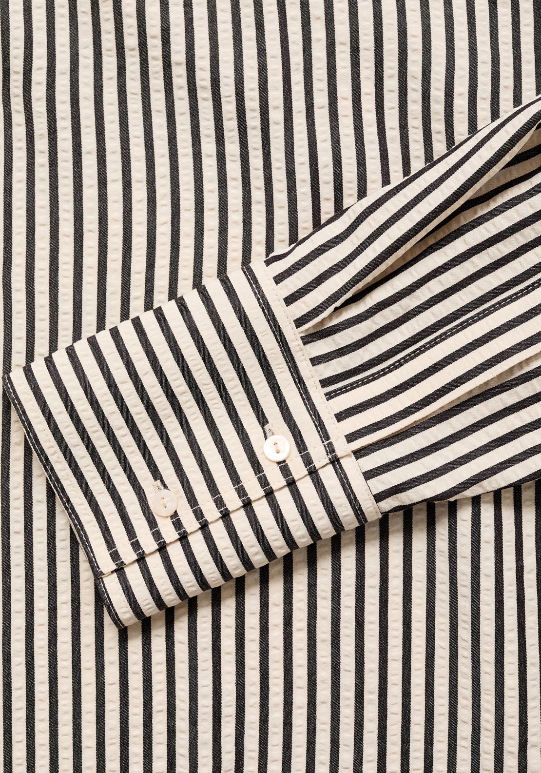 Mango Striped Textured Shirt - Beige 9 Shaws Department Stores