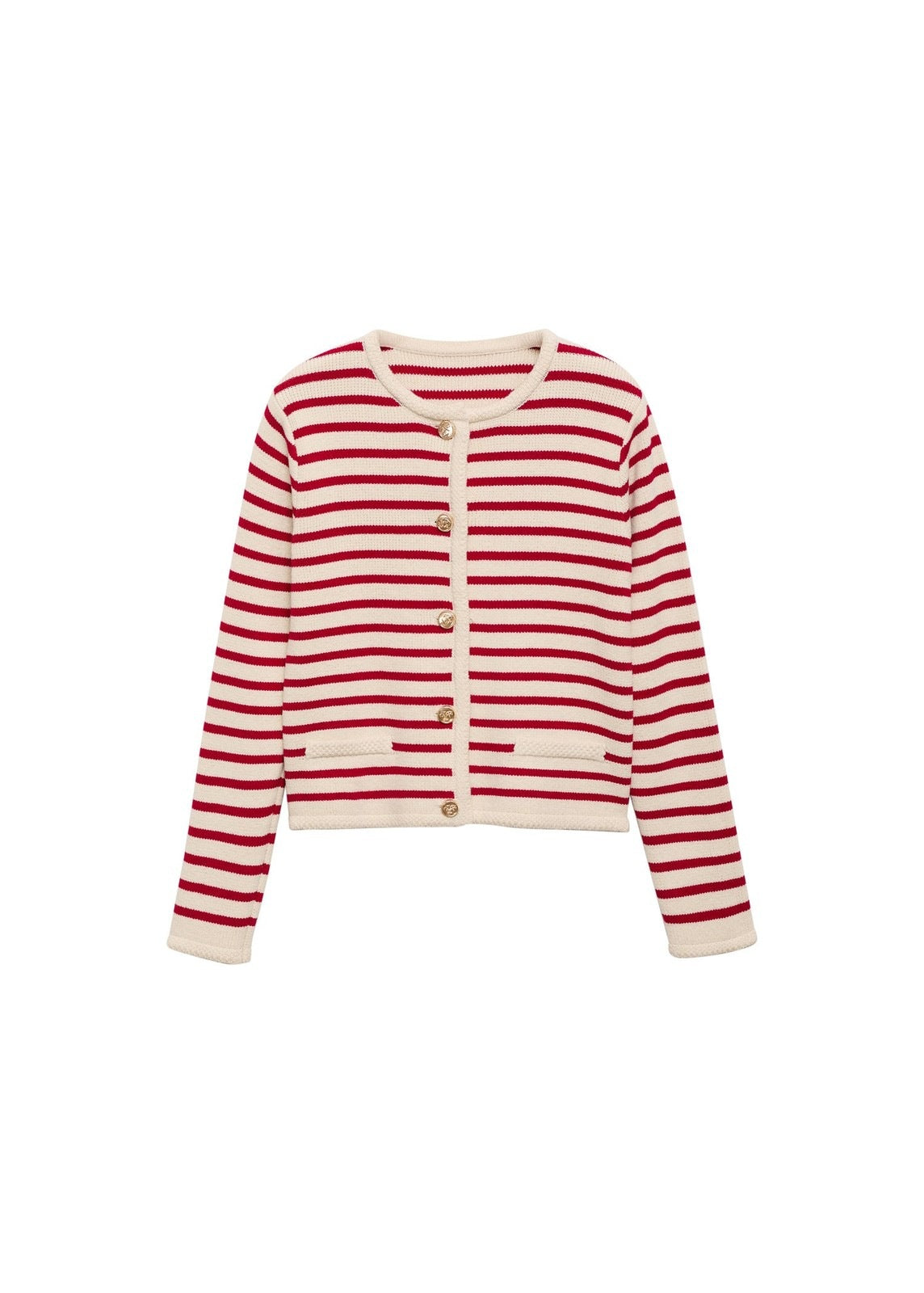 Mango Stripped knit cardigan - Red 11 Shaws Department Stores