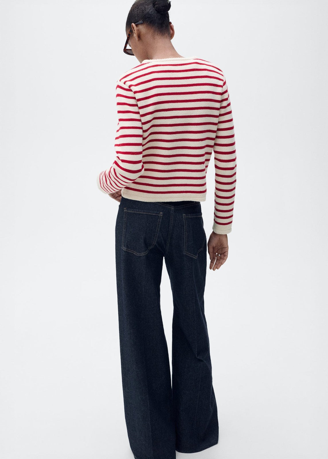 Mango Stripped knit cardigan - Red 2 Shaws Department Stores