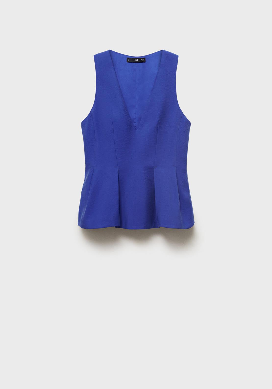 Mango Modal V Neck Top - Medium Blue 6 Shaws Department Stores