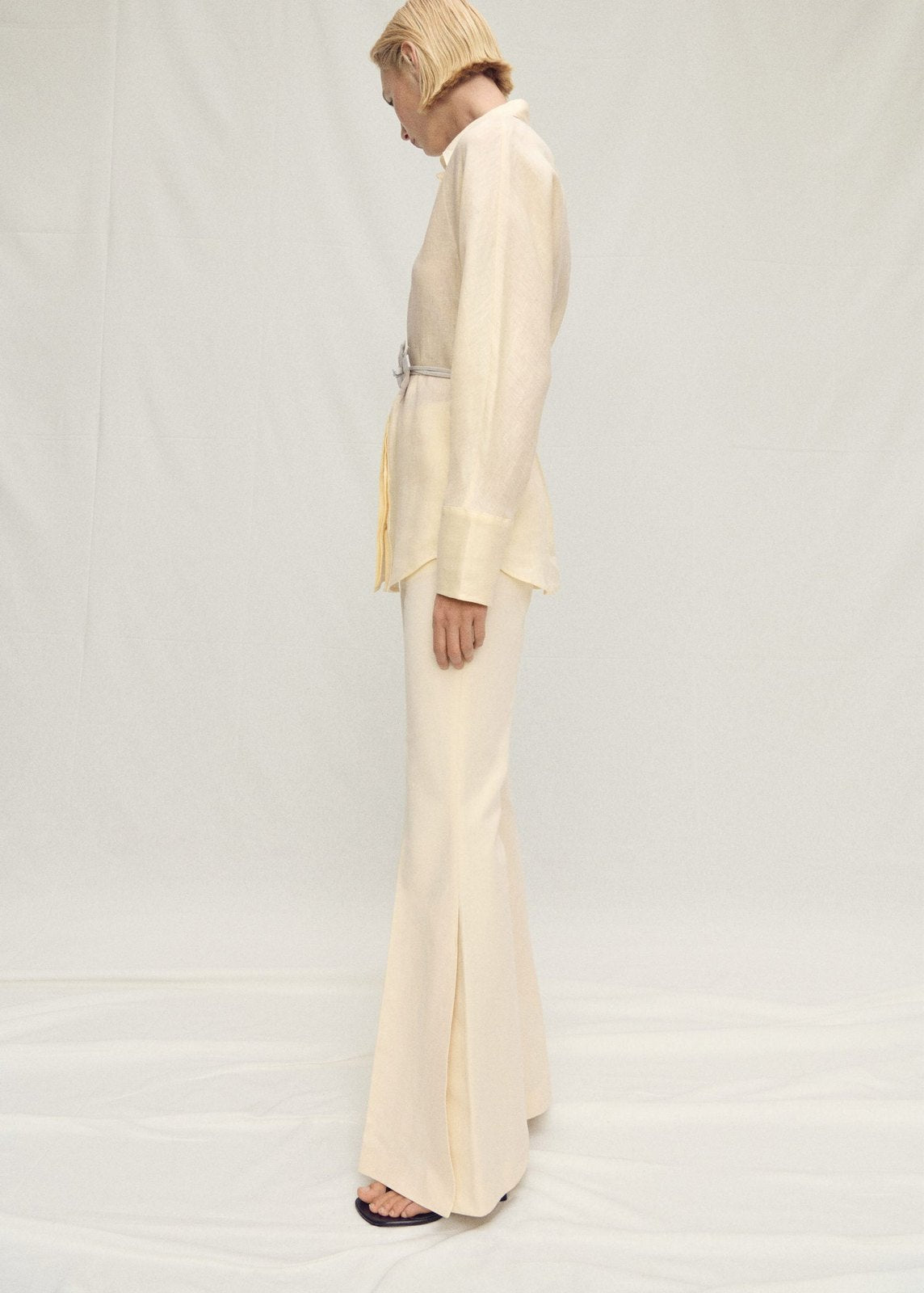 Mango Linen shirt with button detail - Light/pastel Yellow 6 Shaws Department Stores