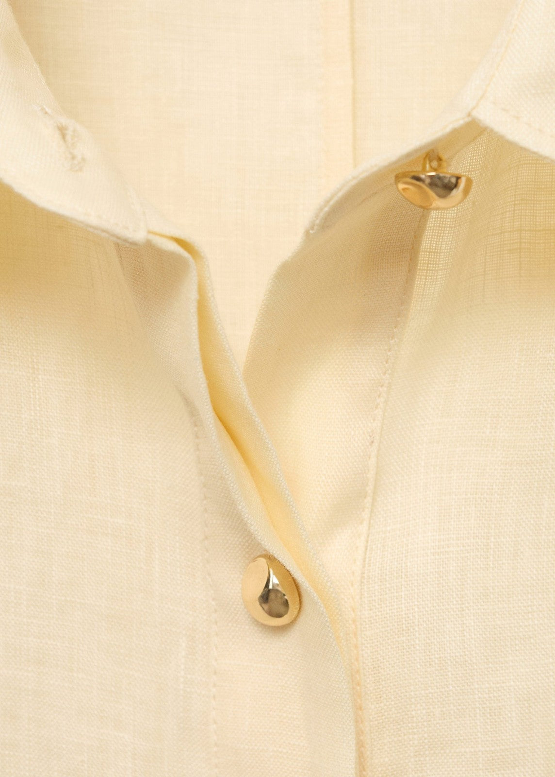 Mango Linen shirt with button detail - Light/pastel Yellow 7 Shaws Department Stores