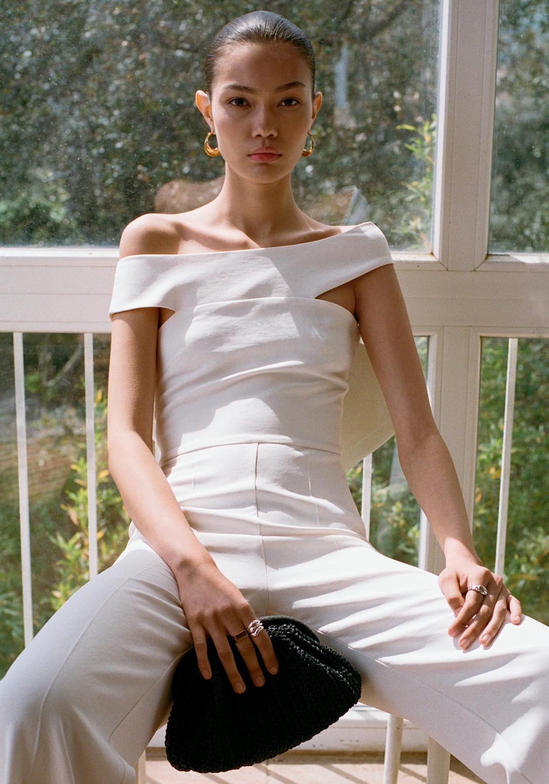 Mango Long Jumpsuit With Asymmetrical Neck - Beige 6 Shaws Department Stores
