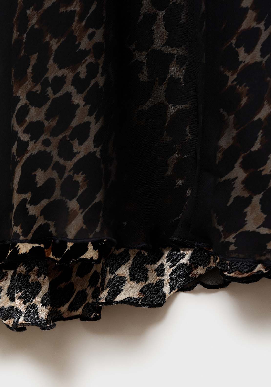 Mango Leopard flared skirt - Black 6 Shaws Department Stores