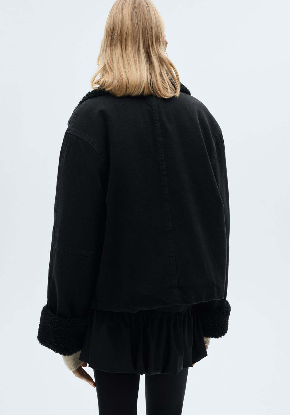 Mango Double-face shearling jacket - Open Gray 3 Shaws Department Stores