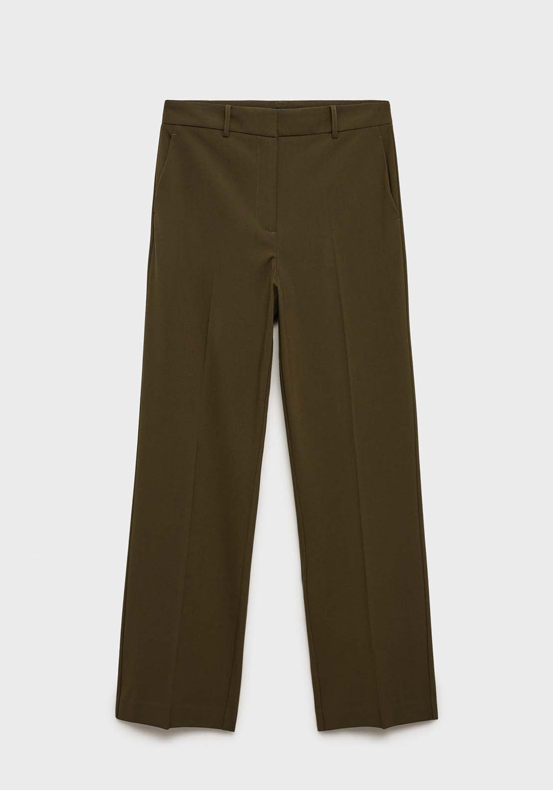 Mango Long Trousers With Belt Loops - Beige/khaki 7 Shaws Department Stores