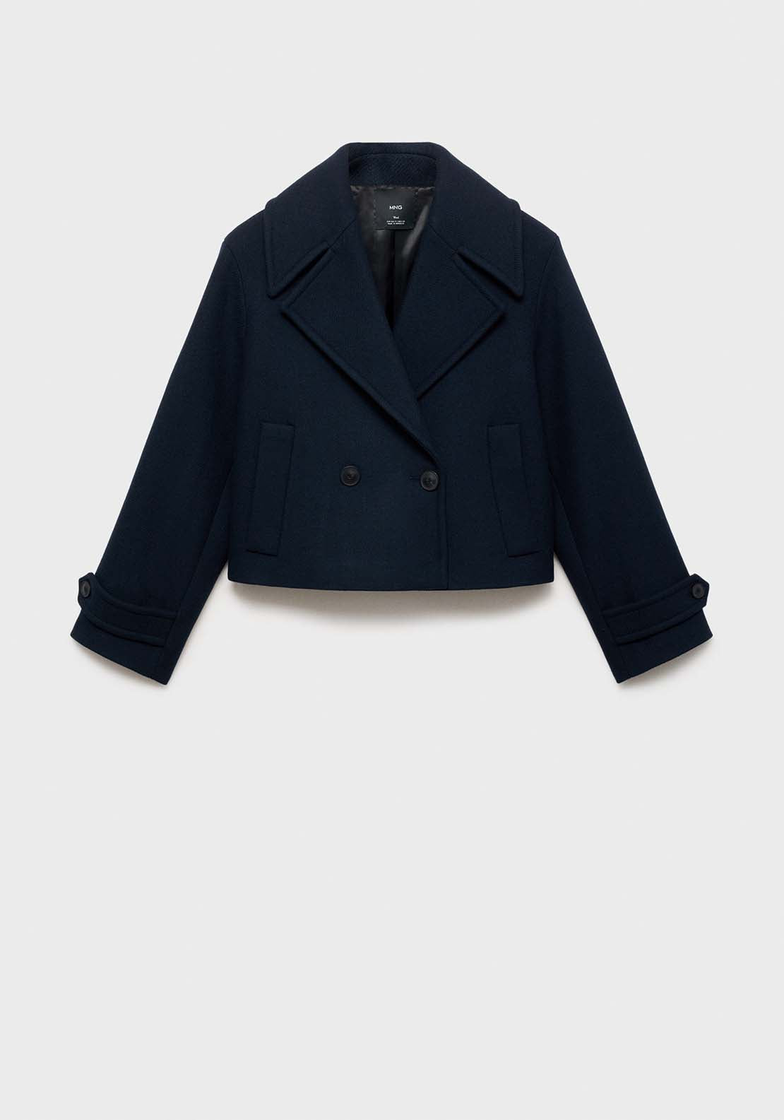 Mango Short trench jacket - Navy 8 Shaws Department Stores