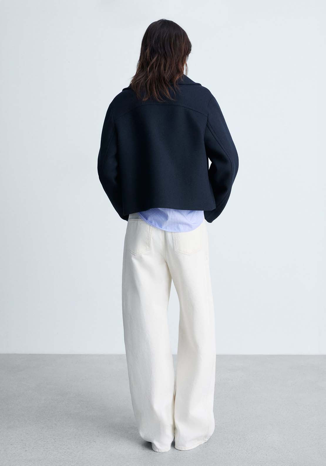Mango Short trench jacket - Navy 4 Shaws Department Stores