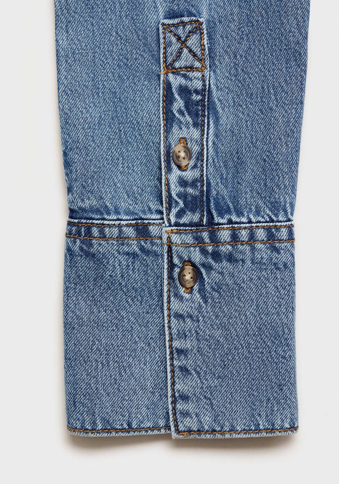 Mango Denim shirt with bow - Open Blue 6 Shaws Department Stores