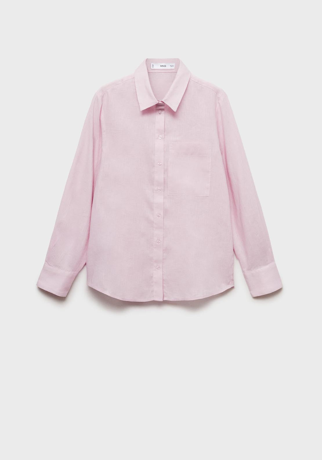 Mango Pocket Linen Shirt - Light/pastel Purple 6 Shaws Department Stores
