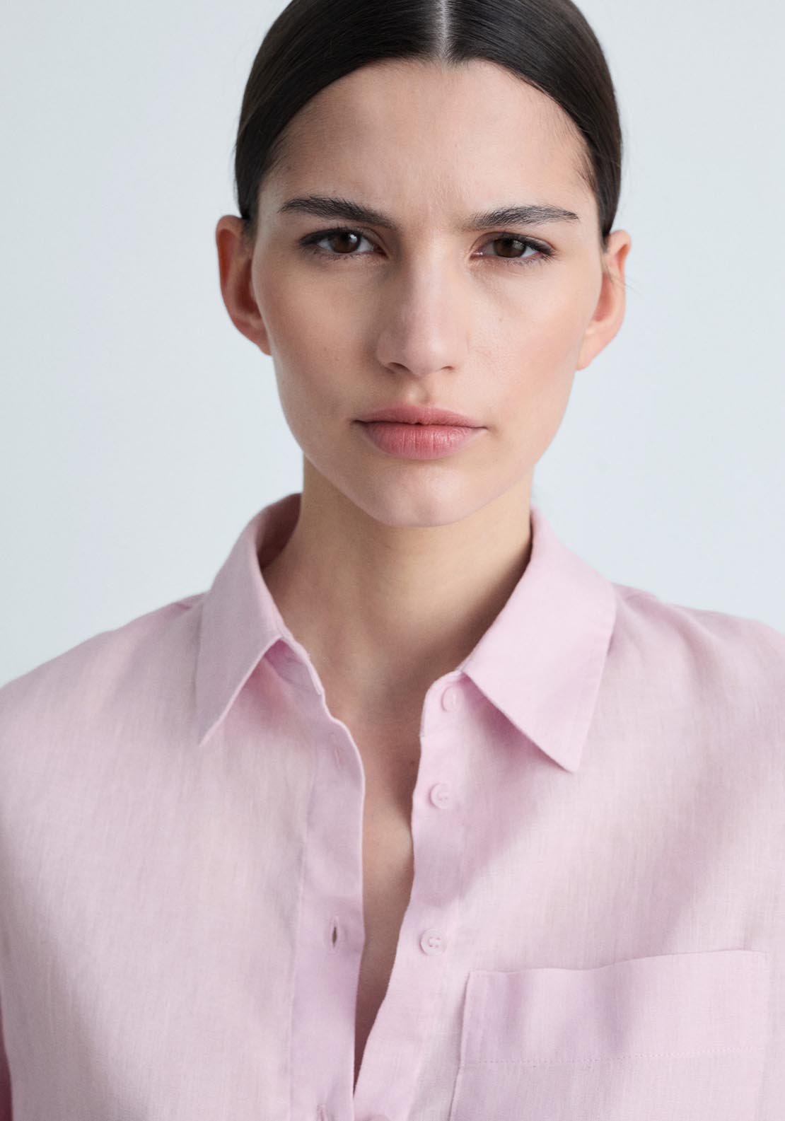 Mango Pocket Linen Shirt - Light/pastel Purple 4 Shaws Department Stores