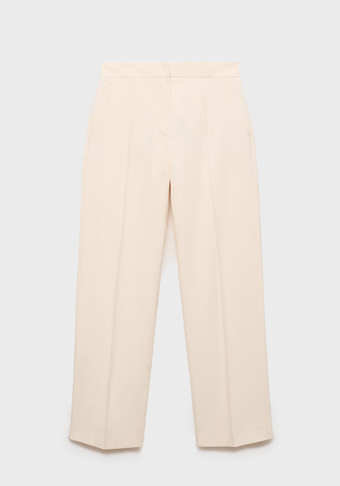 Mango Straight suit trousers - Light Beige 9 Shaws Department Stores