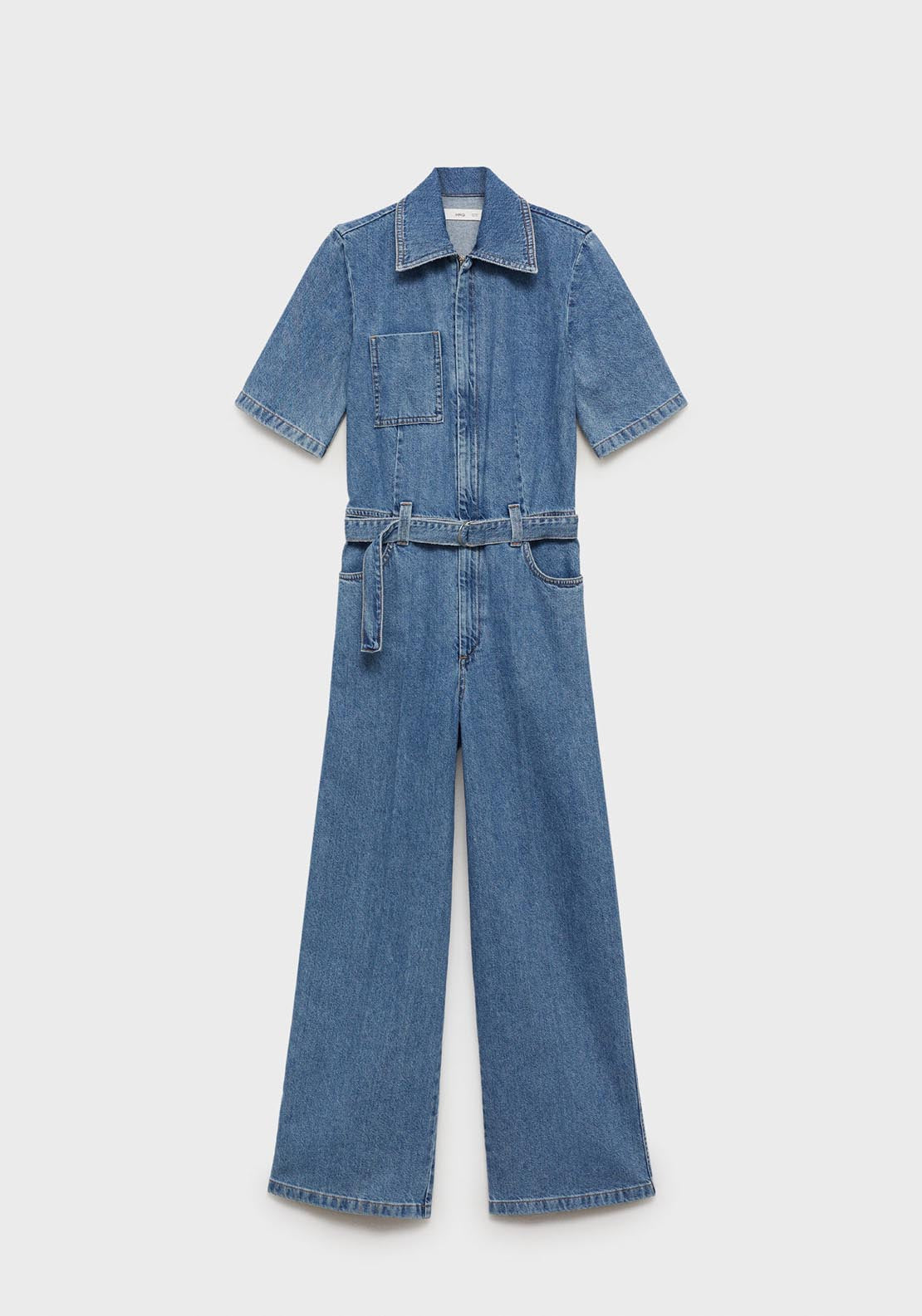 Mango Denim jumpsuit belt - Open Blue 7 Shaws Department Stores