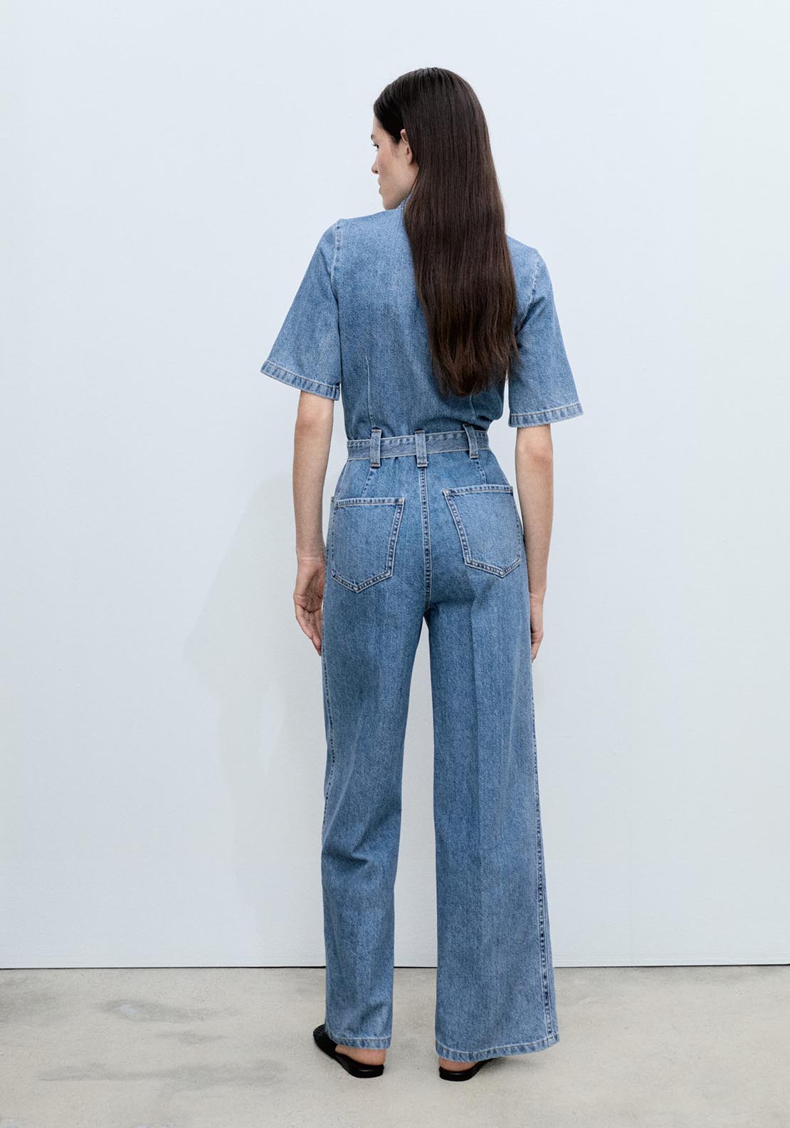 Mango Denim jumpsuit belt - Open Blue 3 Shaws Department Stores