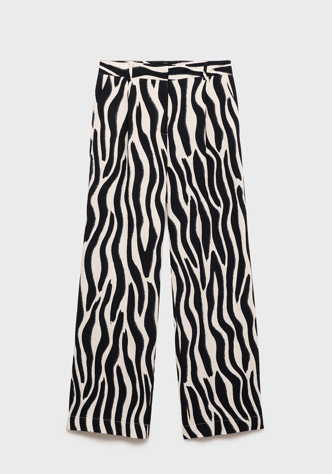 Mango Zebra print straight trousers - Black 7 Shaws Department Stores