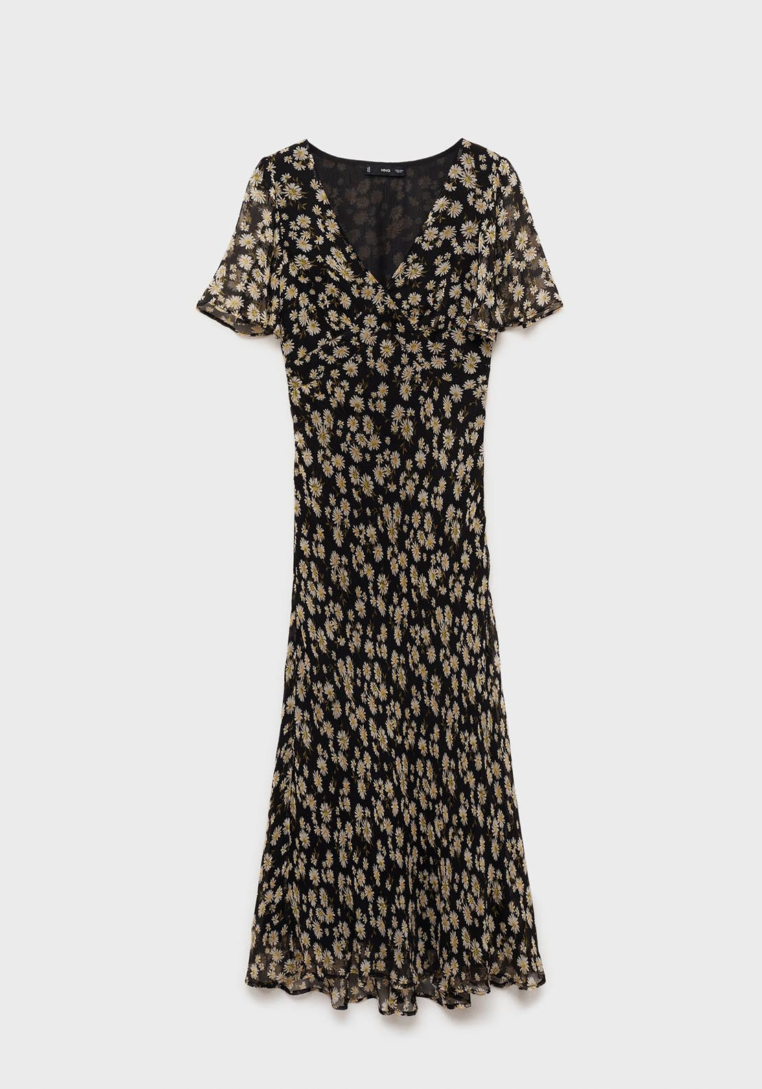 Mango Floral print straight midi dress - Black 6 Shaws Department Stores