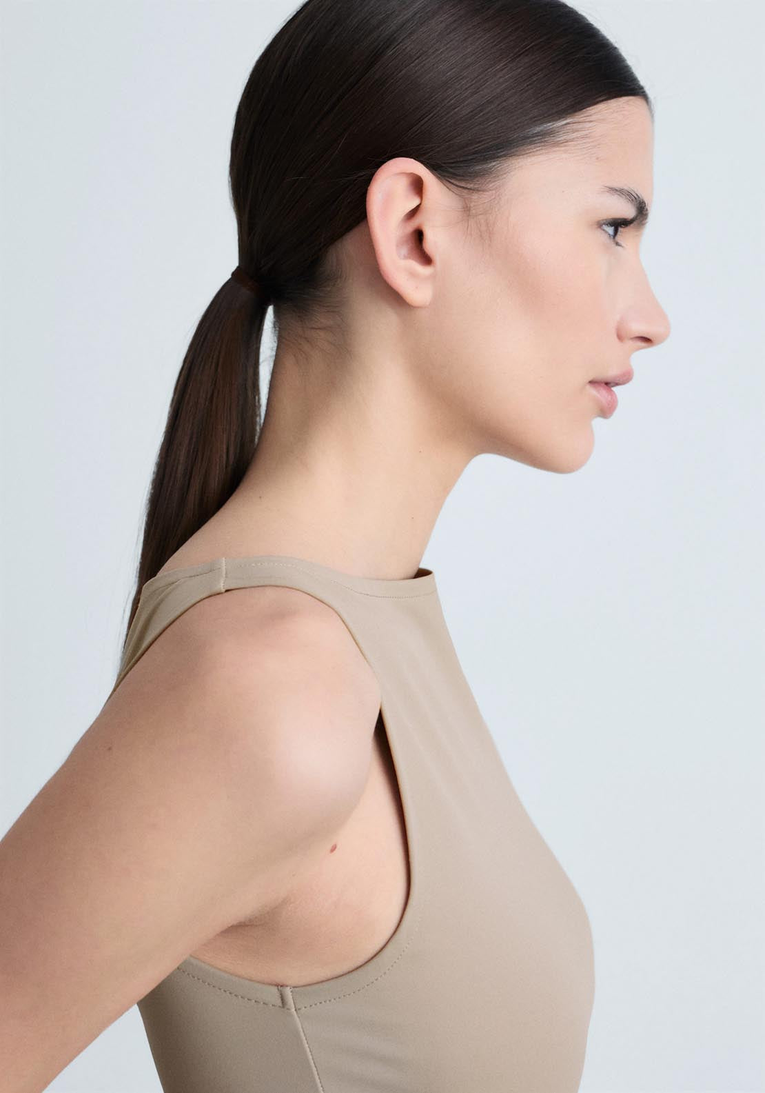 Mango Boat Neck Strapless Top - Light/pastel Brown 3 Shaws Department Stores
