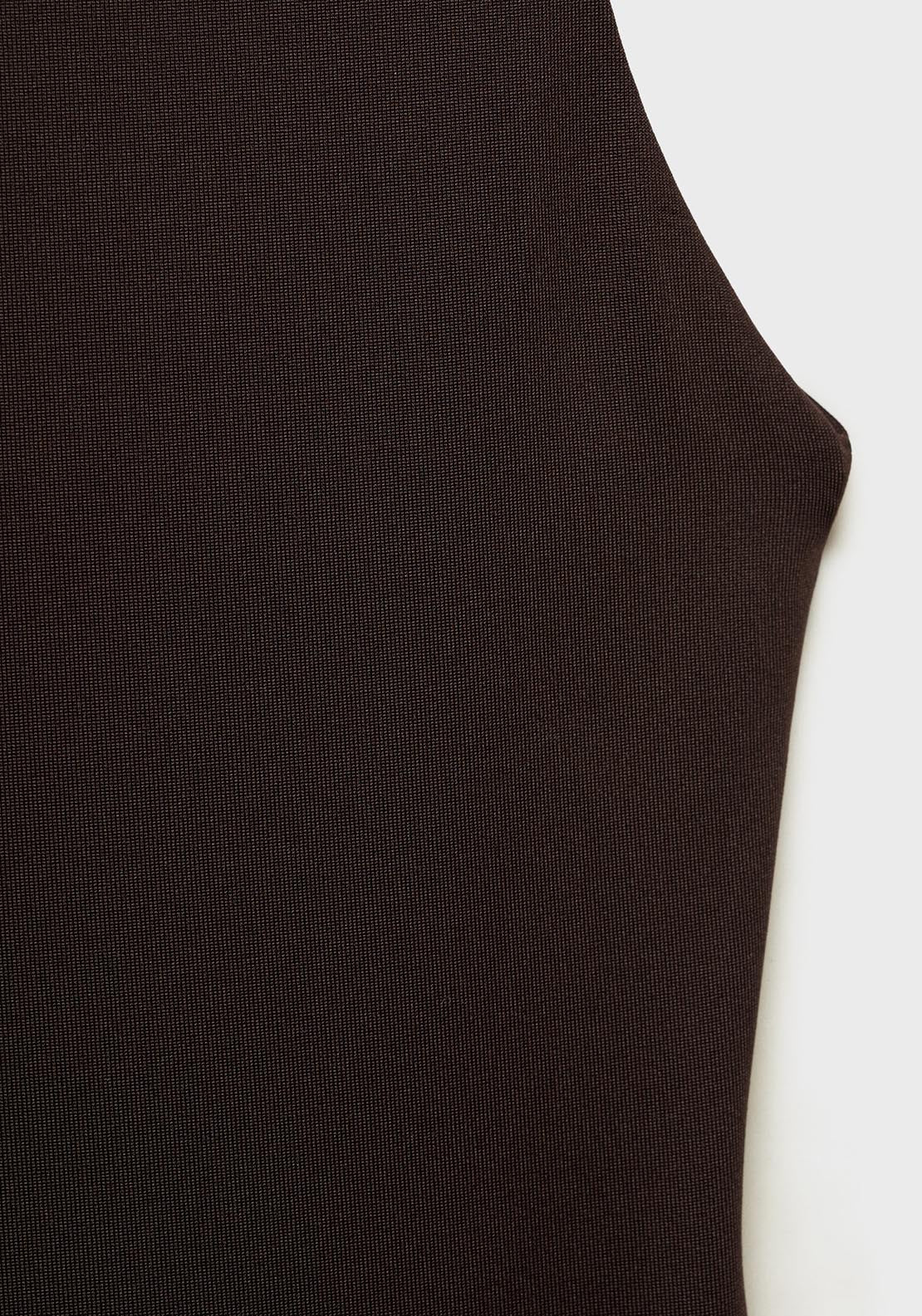 Mango Long dress with back opening - Brown 6 Shaws Department Stores