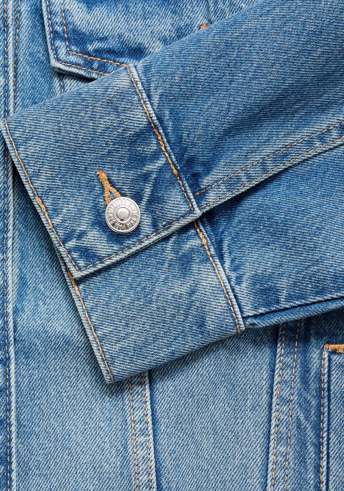 Mango Oversized denim jacket with pockets - Open Blue 8 Shaws Department Stores