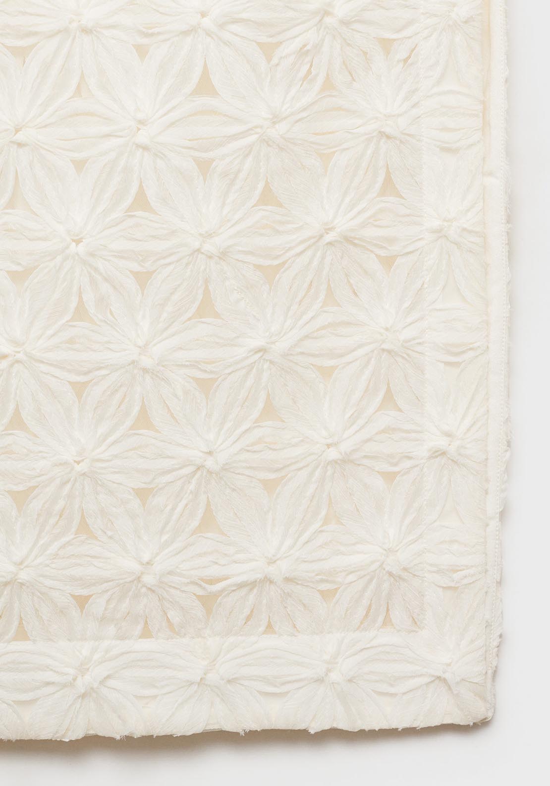 Mango Openwork Textured Floral Skirt - Light Beige 6 Shaws Department Stores