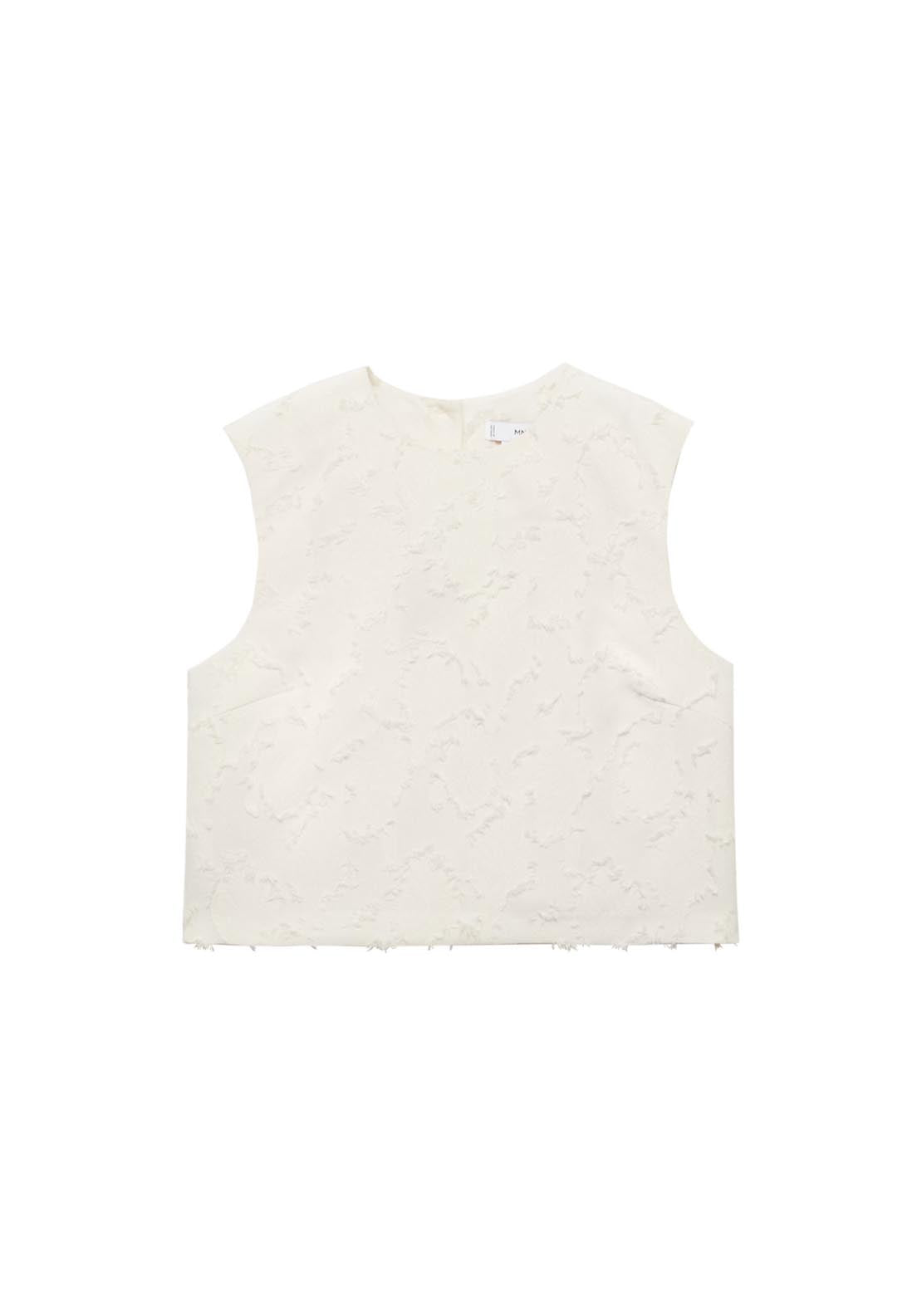 Mango Textured Crop Top - Beige 7 Shaws Department Stores