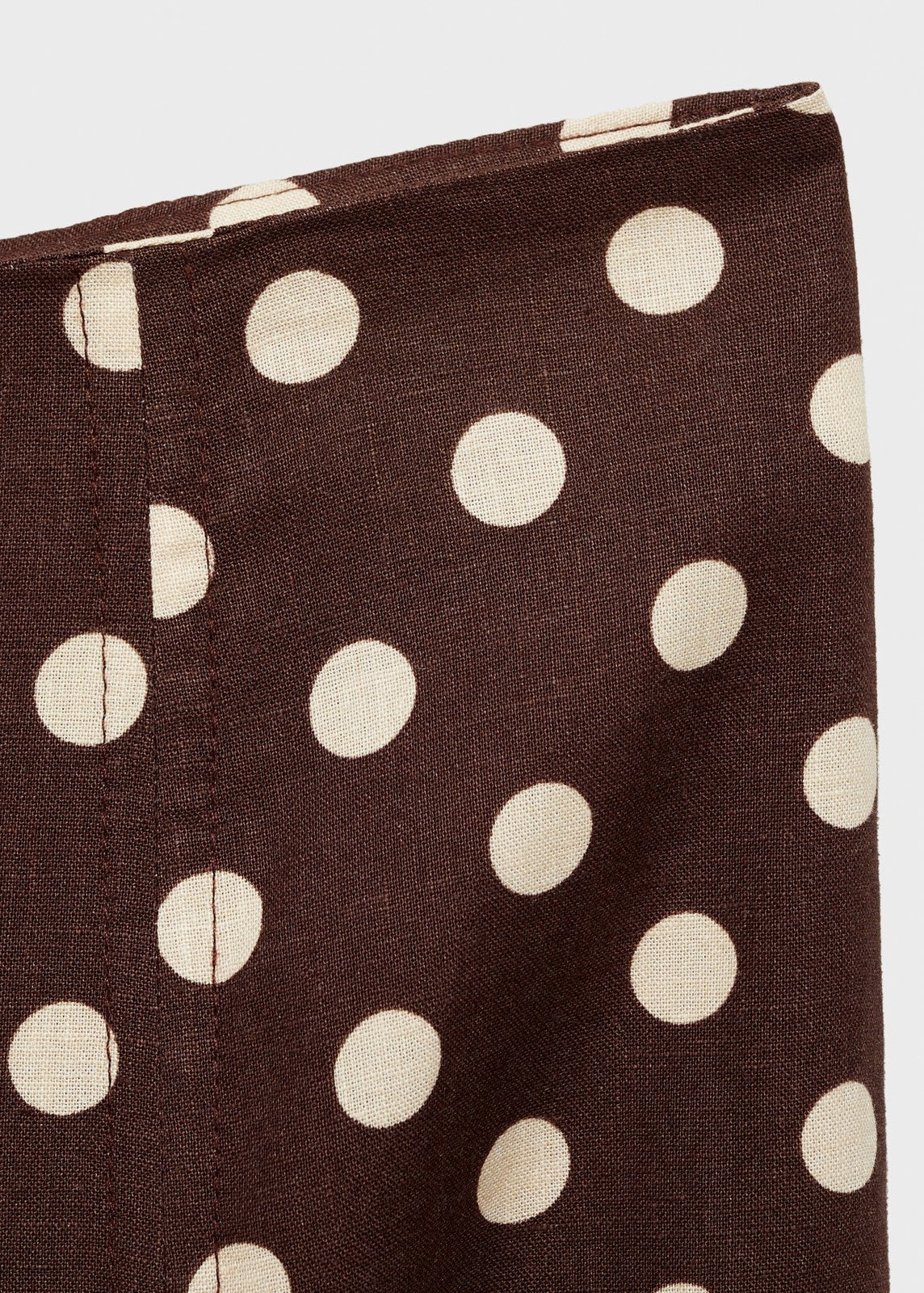 Mango Flared linen skirt with polka dots - Dark Brown 9 Shaws Department Stores