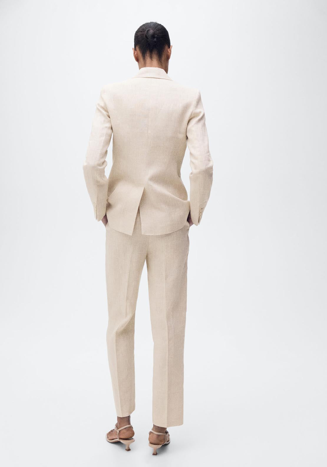 Mango Linen Suit Trousers - Light/pastel Gray 2 Shaws Department Stores