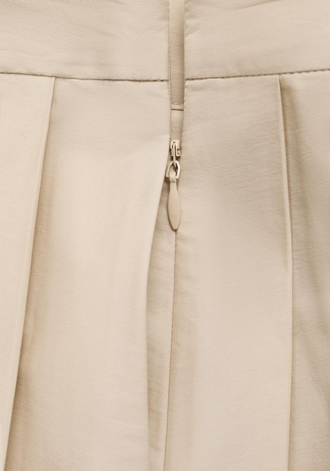 Mango Flared Skirt With Pleated Detail - Light Beige 9 Shaws Department Stores