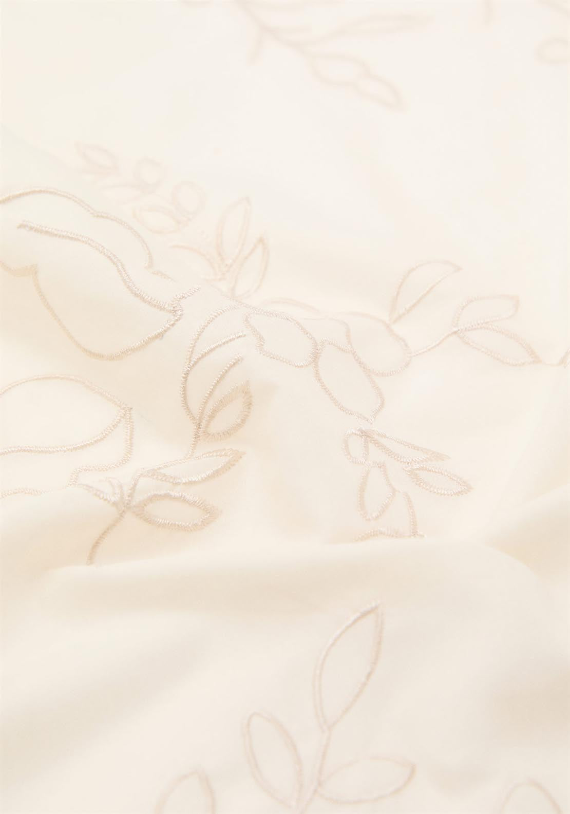 Mango Embroidered Floral Handkerchief - Light Beige 2 Shaws Department Stores