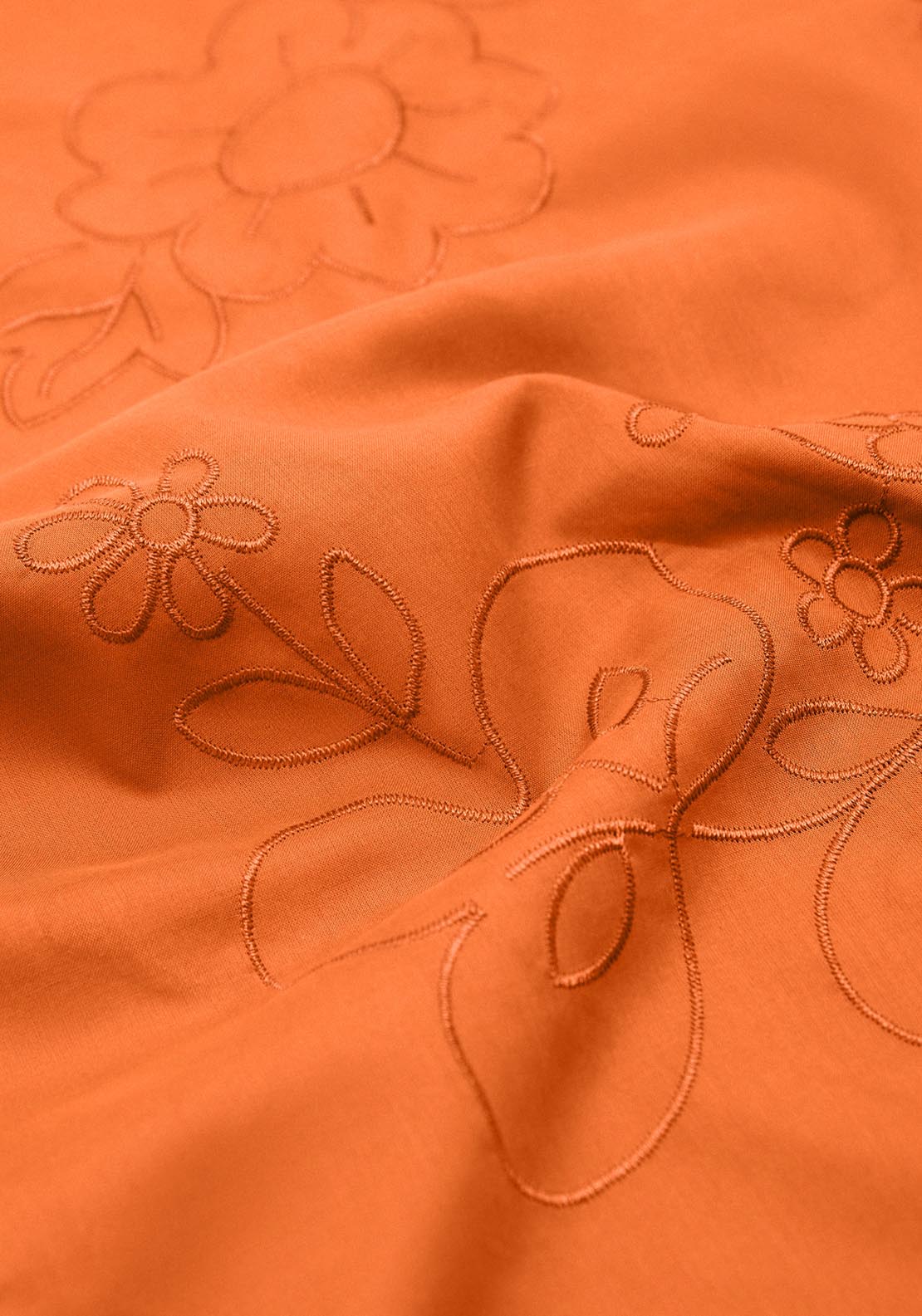 Mango Embroidered Floral Handkerchief - Medium Orange 2 Shaws Department Stores