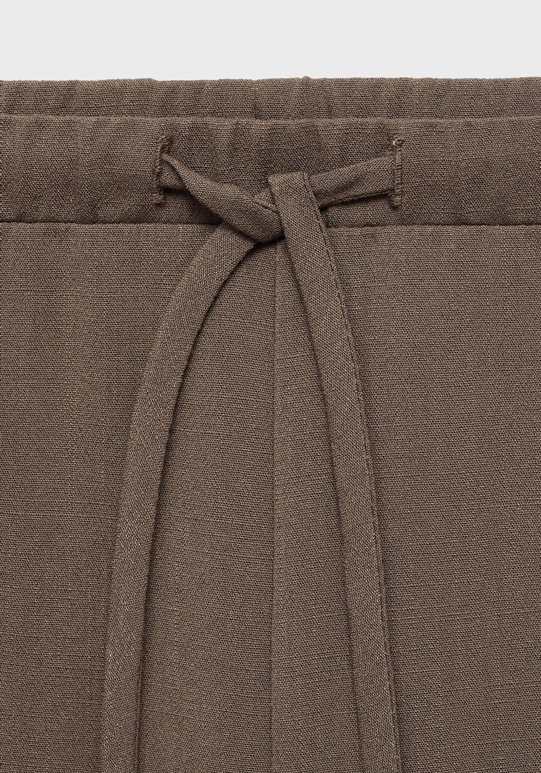 Mango Bow Straight Trousers - Brown 6 Shaws Department Stores