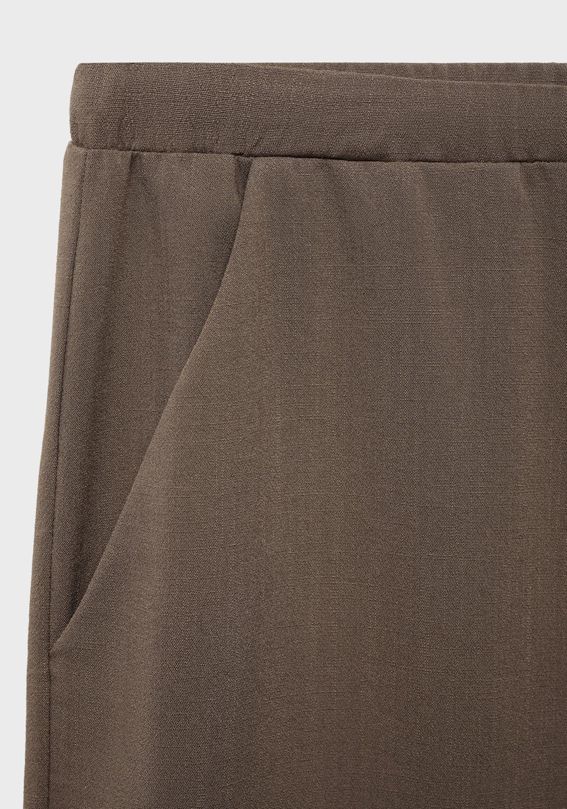 Mango Bow Straight Trousers - Brown 5 Shaws Department Stores