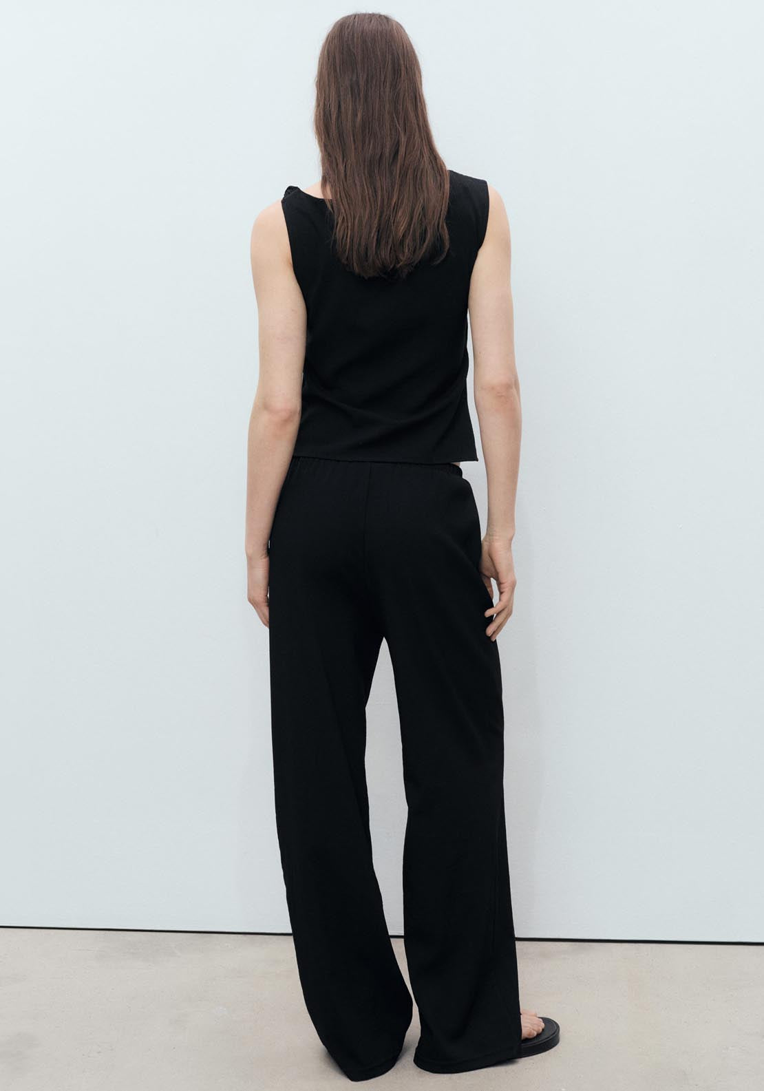 Mango Bow Straight Trousers - Black 2 Shaws Department Stores