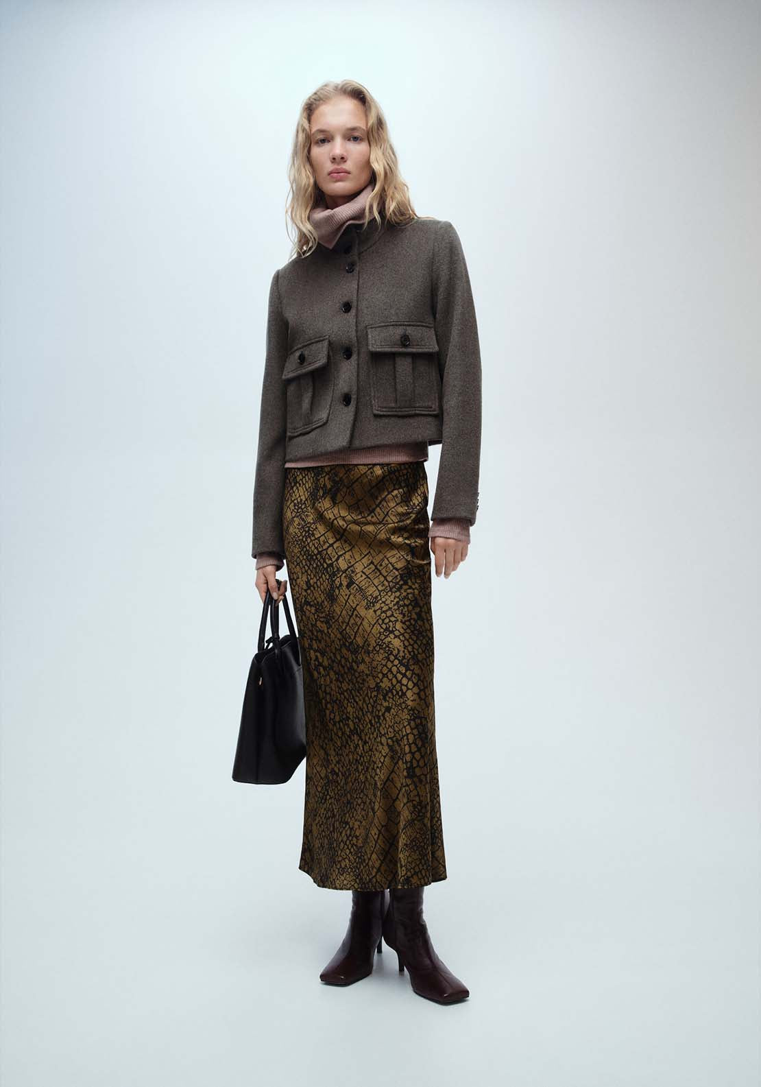 Mango Coco print flared skirt - Brown 2 Shaws Department Stores
