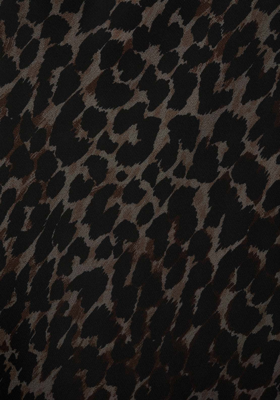 Mango Leopard V-neck dress - Black 7 Shaws Department Stores