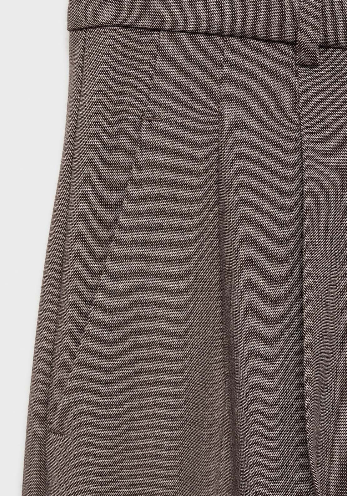 Mango Wide leg long suit pants - Brown 3 Shaws Department Stores