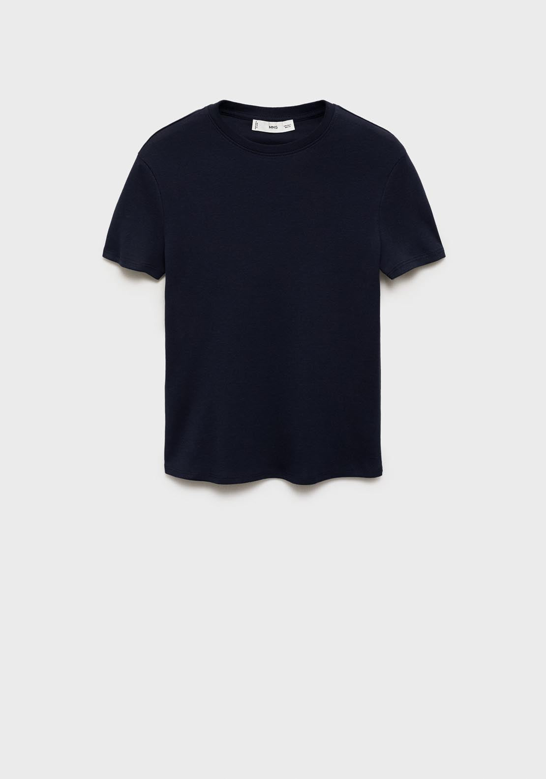 Mango Short Sleeve Fitted T-Shirt - Dark Blue 5 Shaws Department Stores