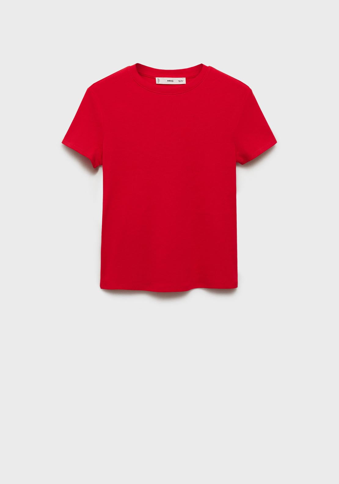 Mango Short Sleeve Fitted T-Shirt - Red 5 Shaws Department Stores