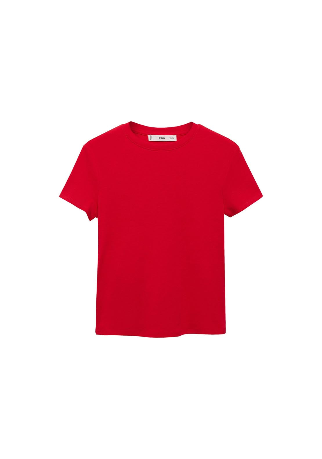 Mango Short Sleeve Fitted T-Shirt - Red 6 Shaws Department Stores