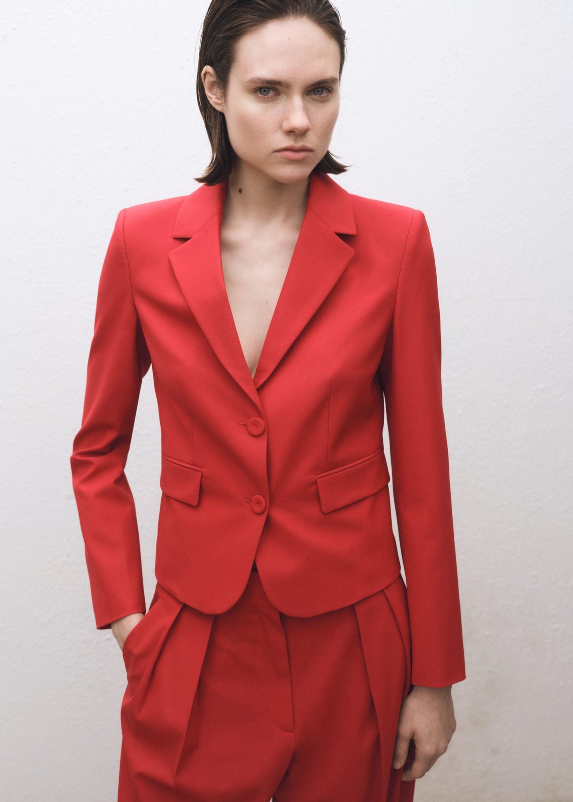 Mango Blazer Margot - Red 1 Shaws Department Stores