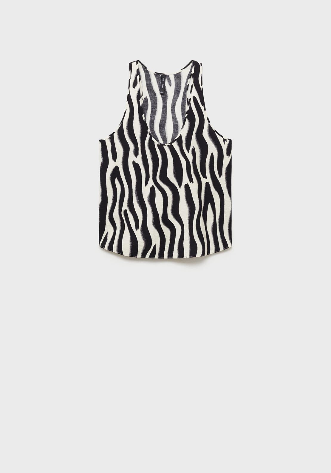 Mango Zebra-print strappy top - Light Beige 7 Shaws Department Stores