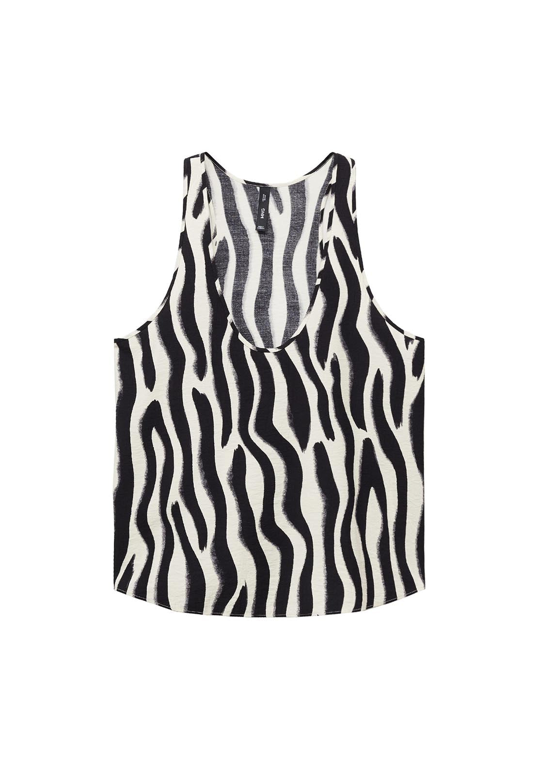 Mango Zebra-print strappy top - Light Beige 8 Shaws Department Stores